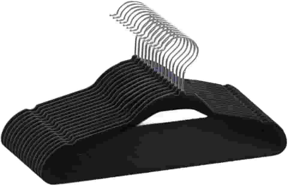 Kit 50 Cabides de Veludo 360° Antideslizante Kit Cabide para Roupas Camiseta Calça