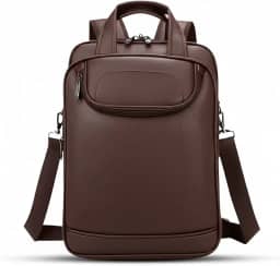 Mochila Couro Reforçada Executiva Grande Mochila para Notebook Trabalho Viagem Escola com Cabo de Aço Impermeável