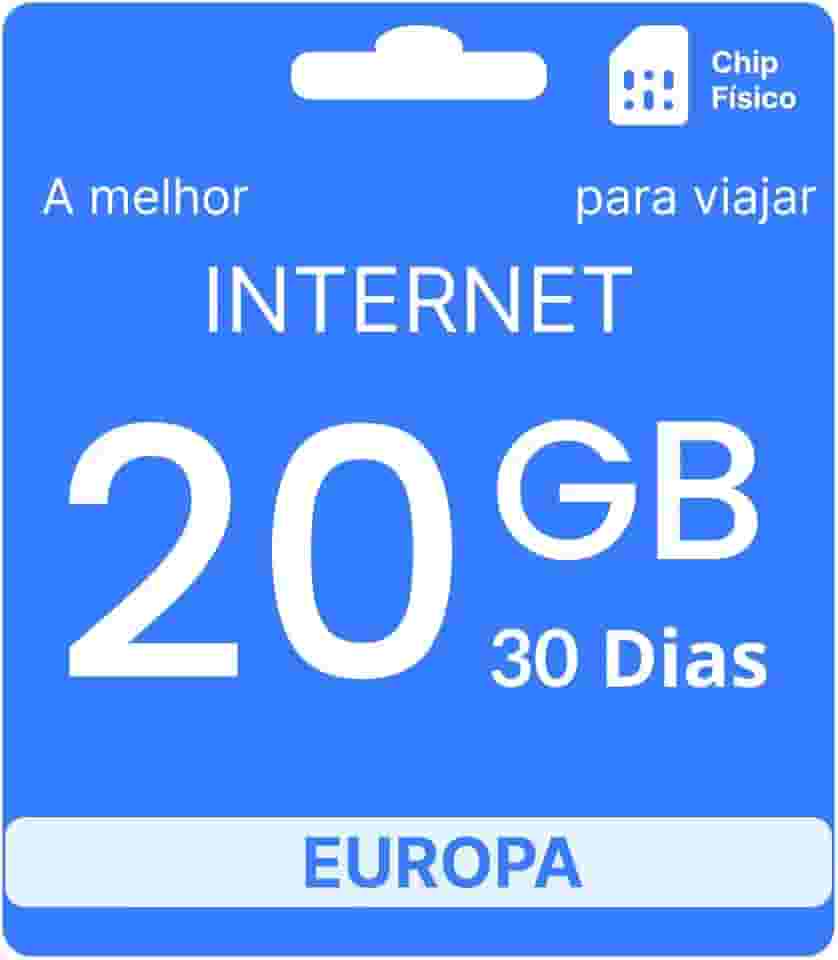 Chip Internacional Europa 20GB - 30 Dias - simfinity