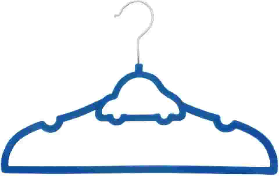 Clingo 5 Cabides Infantil Aveludado Carrinho Azul Escuro