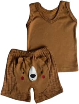 Conjunto Infantil Verão Bebê Blusa Com Short Malha Fresca