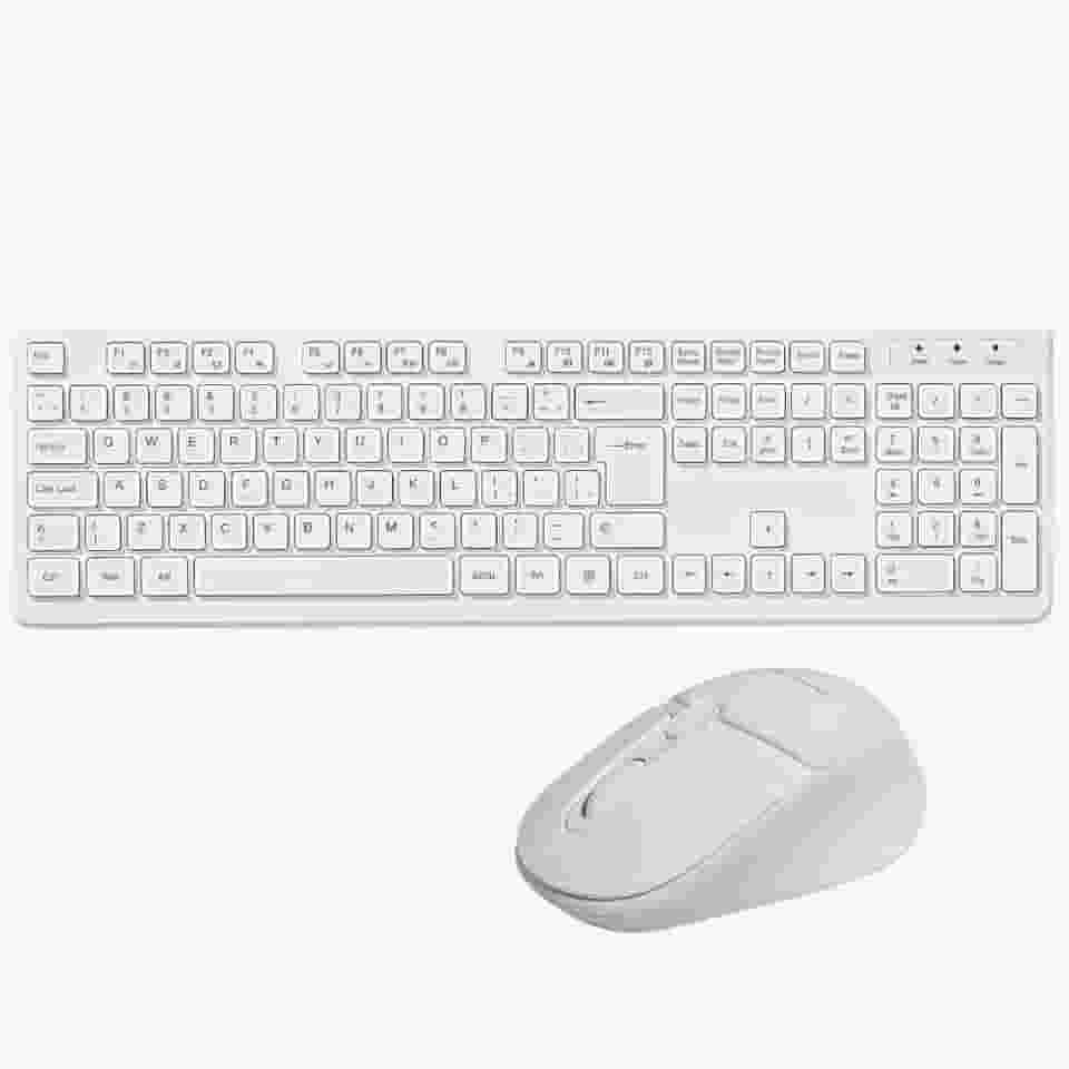 Combo de Teclado KeyPad e Mouse 2.4G Sem Fio USB ABNT2 1600 DPI Minimalista Teclas Macias Digitação Silenciosa Precisa e Confortável Anatel