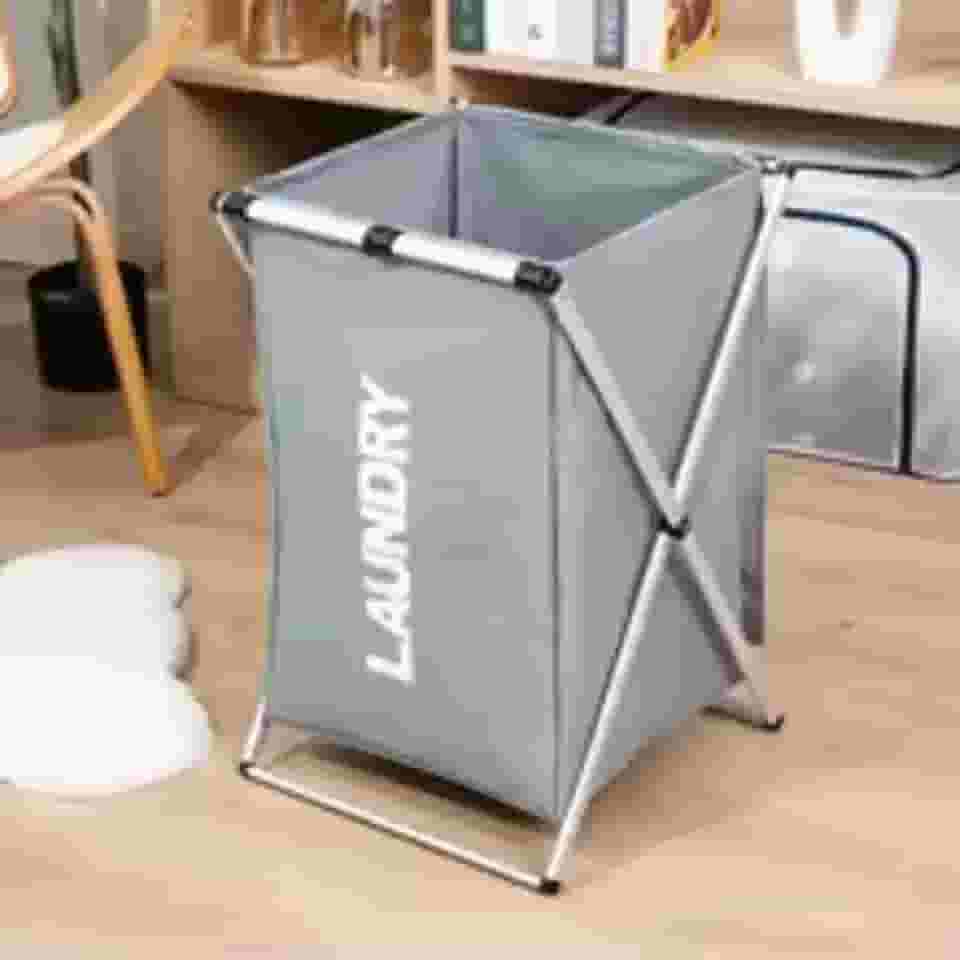 Cesto de armazenamento de roupas sujas em tecido Cesto para lavanderia Classificador de roupas sujas Cinza (Cinza)