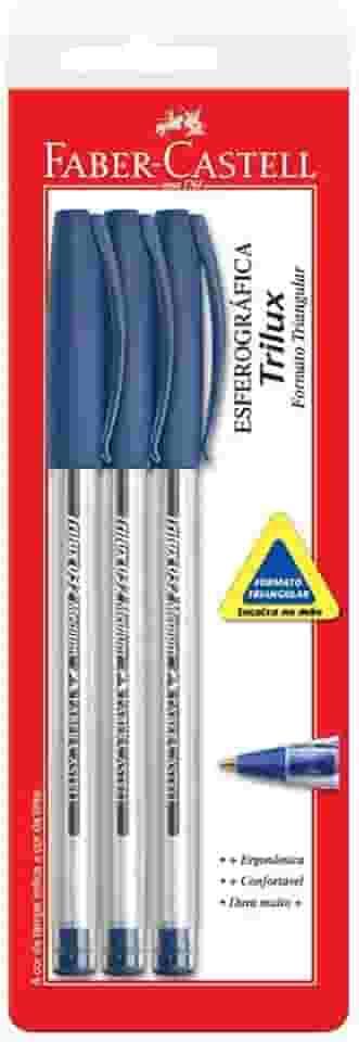 Esferográfica Trilux 032 Médium, Faber-Castell, SM/032AZ, Azul