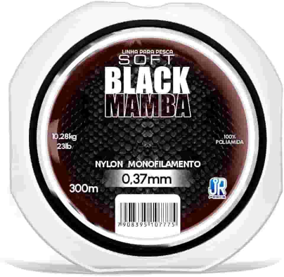 JR Pesca Linha Soft Black Mamba 0,37mm 300m Alta Resistência Baixa Memória e Performance Superior