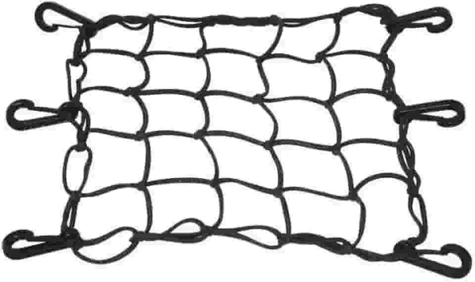 Rede Elástica Moto e Bike Bagageiro Aranha Redinha 35x35 TOK ELÁSTICOS (PRETA) Para Levar Capacete e Outros Objetos Na Garupa da Moto E Bike