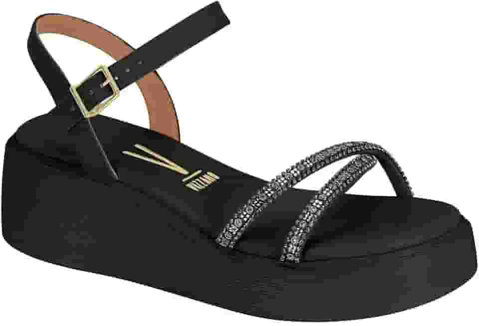 SANDÁLIA PAPETE FEMININA VIZZANO 6525.102 TIRAS EM STRASS SOLADO PLATAFORMA 6 CM DE ALTURA