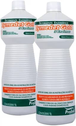 Kit 2 Detergente Enzimático Zymedet Gold, 5 Enzimas, 2L, para Limpeza de Instrumentais Médicos, Odontológicos e Veterinários