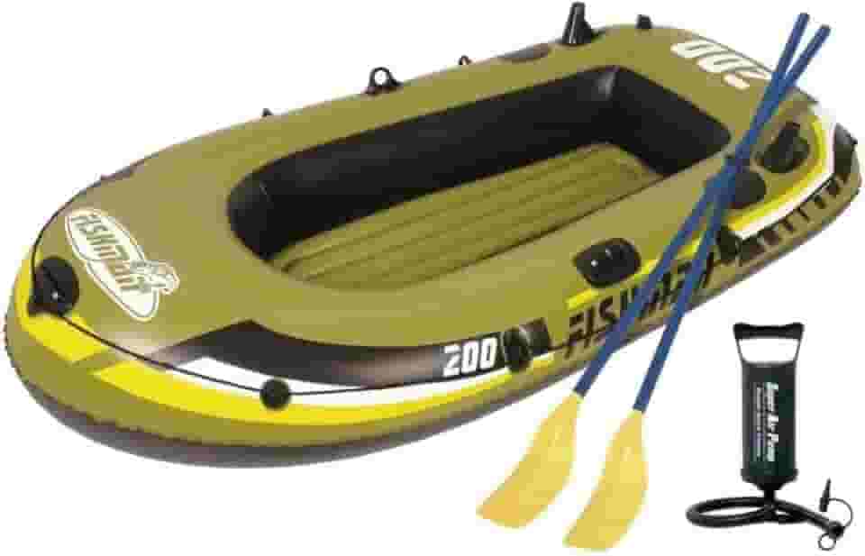 Bote Inflável Fishman 200, Kit com Remos e Bomba de Ar