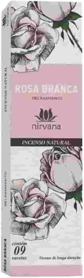 Incenso Natural Rosa Branca 100% Natural (9 Varetas)