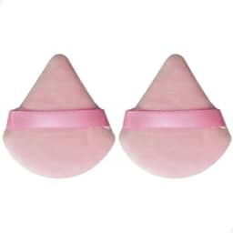 Kit 2 Esponjas Veludo Maquiagem Esponjinhas Para Pó Base (Rosa Claro)