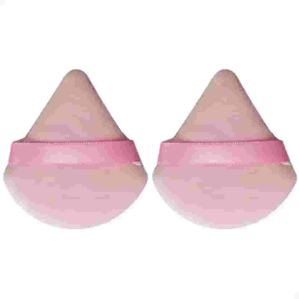Kit 2 Esponjas Veludo Maquiagem Esponjinhas Para Pó Base (Rosa Claro)