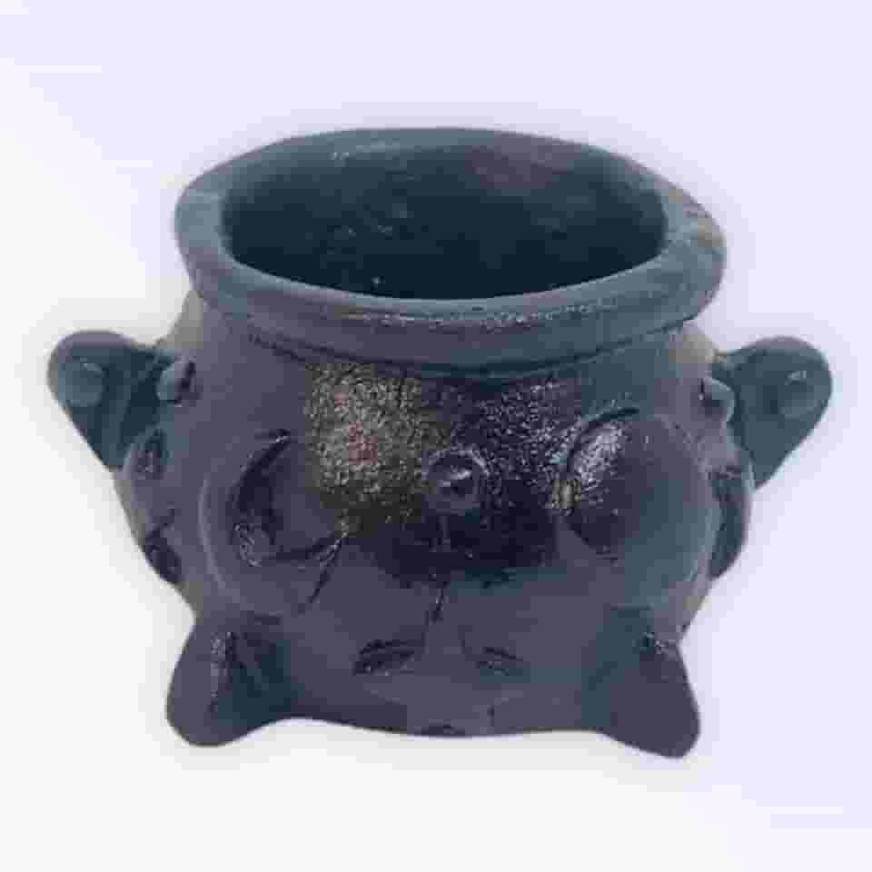 Incensário Caldeirão de Bruxa em Resina 2 cm -Escolha a Cor Cor:Preto