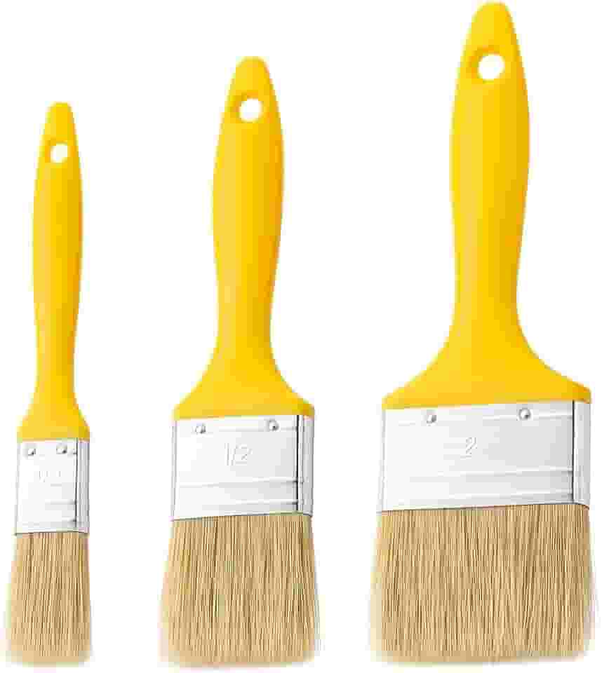 Pincéis Kit 3 Tricha para Pintura e Artesanato, Cerdas Macias, 1", 1/5" e 2"