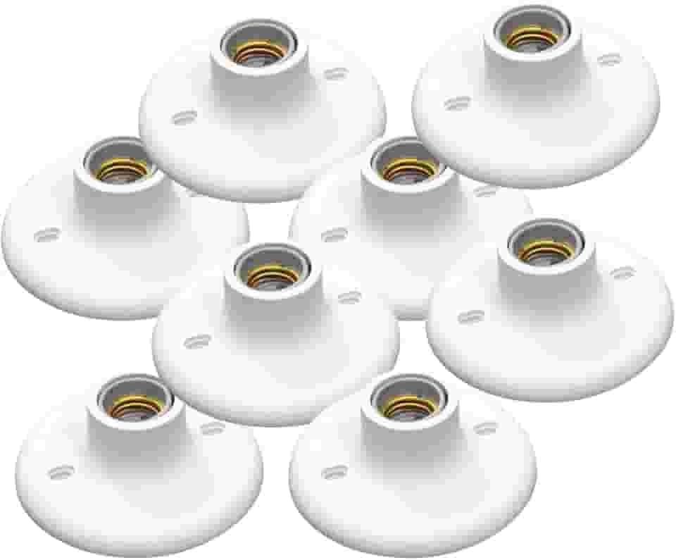 Kit 8 Plafon Branco Simples bocal E-27 bivolt 110/220 |DEPARTAMENT STORE