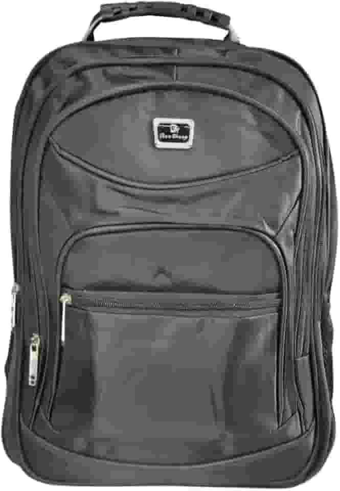 Mochila Bolsa Notebook Impermeável com 5 Compartimentos Entrada USB e P2 Bolsos Laterais para Garrafa Alça Reforçada em Cabo de Aço Preta Linha Premium