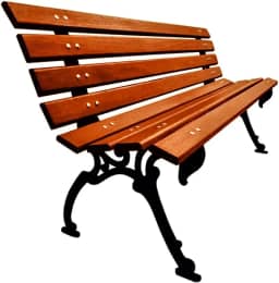 Banco de Jardim Tamanduá em Ferro 8 Réguas Madeira Verniz