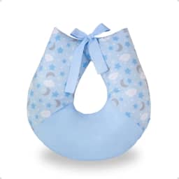 Almofada Para Amamentação Bebe Travesseiro Amamentar (Estrela e Lua Azul)