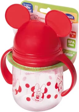 Caneca Treinamento com canudo de silicone retrátil Minnie 350 ml Plasútil