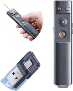 Passador de Slide Apresentador Caneta Laser Compatível Com Windows Linux Macbook Pc Usb-C