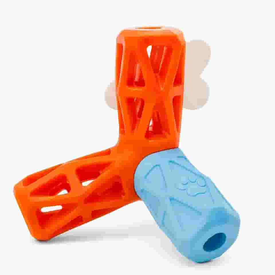 Brinquedo Mordedor Interativo para Pets, Cães, Gatos – Estimula, Distrai e Ajuda na Higiene | Antiestresse c/Espaço para Pastas ou Petiscos (Grande)