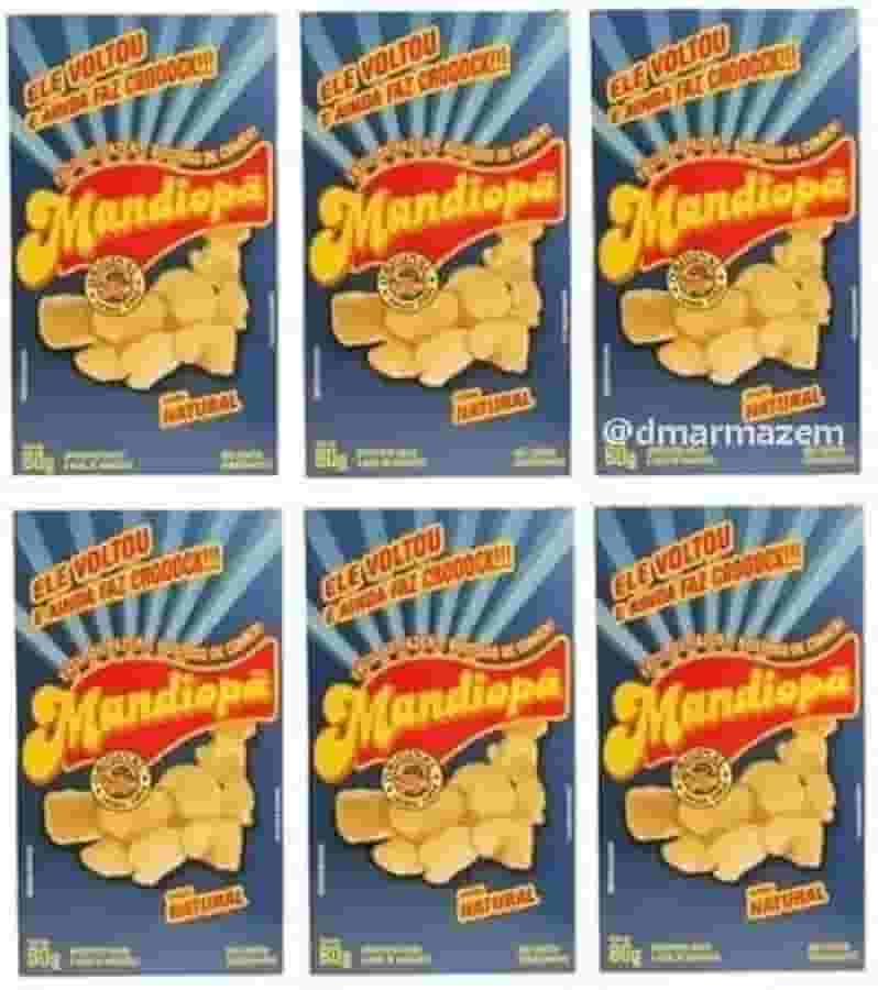 Salgadinho Mandiopã Natural 6 Caixas de 80g Direto da Fábrica
