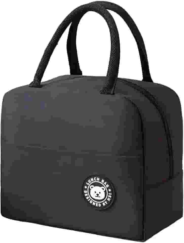 Lancheira Térmica Reutilizável para Marmita – Bolsa Sacola à Prova de Vazamentos, Mantém Alimentos Quentes e Frios, Ideal para Academia, Trabalho e Passeios – (Preto)