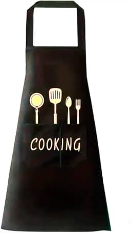 Avental de Cozinha em Poliéster Impermeável 95cm com Bolso Frontal