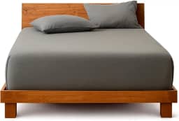 Decolab Jogo de Lençol 100% Algodão Premium Extra Macio - Roupa De Cama Antiácaro, Inclui Lençol Com Elástico (Forro) E Fronhas (Cinza-escuro, Casal Simples)