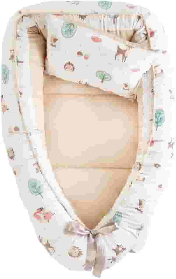 Ninho Bebê Redutor De Berço Ajustável Menina Menino Com Travesseiro (Bosque Encantado)