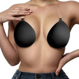 1 par de sutiãs femininos invisíveis push up com suporte de pescoço ajustável reutilizável de silicone autoadesivo frente única