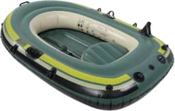 Generic Barco Inflável Para 3 Pessoas, Adultos, Resistente, 45X33X16, Pvc Verde, Dois Remos, Pesca, Deriva, Ferramenta De Mergulho, Vkiomh7342