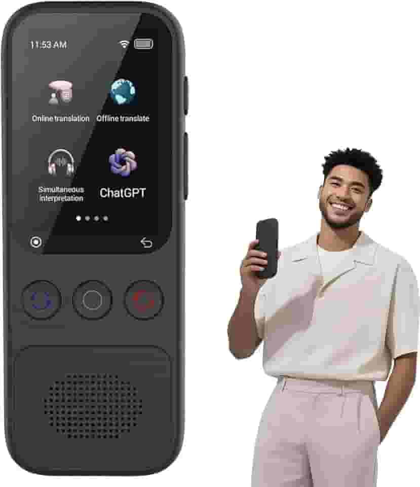 Dispositivo tradutor de idiomas AI, tradução instantânea de voz bidirecional Protable em 138 idiomas, modo online/offline com IA avançada, ideal para viagens, negócios, aprendizado