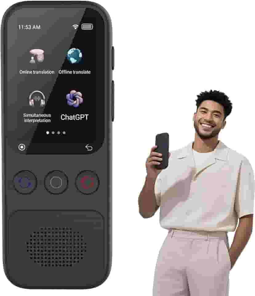 Dispositivo tradutor de idiomas AI, tradução instantânea de voz bidirecional Protable em 138 idiomas, modo online/offline com IA avançada, ideal para viagens, negócios, aprendizado