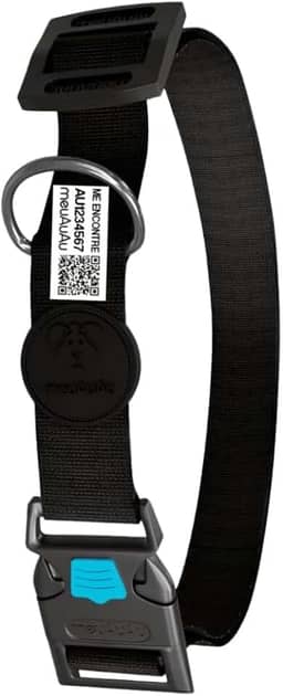 Coleira Com Identificação - Localizador - Qr Code - Com Nome Do Pet - Cães (Black, M)
