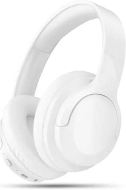 Fone de Ouvido Bluetooth 5.3 On-Ear – Headphone Sem Fio com Cancelamento de Ruído, Microfone Integrado, Ajustável e Dobrável – Ideal para Corrida, Academia, Android e iOS - Premium (Branco)