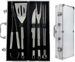 Kit Churrasco Inox Maleta Luxo Gourmet