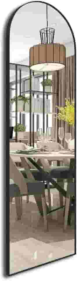 Espelho Cápsula Super Grande 50x110 Corpo Inteiro, Design Moderno e Elegância para Qualquer Ambiente (BASE RETA PRETO)