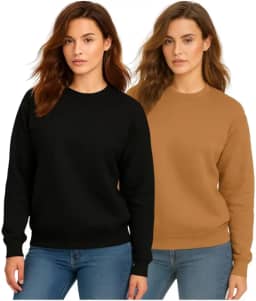 Kit 2 Casaco Moletom Gola Redonda Feminino Careca Blusa De Frio