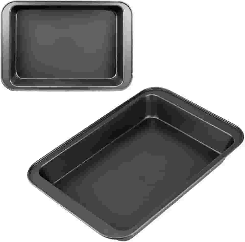 Kit 2 Formas Assadeira Antiaderente Retangular Aço 37x25x5 Bolo torta Lasanha