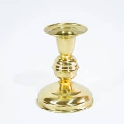 Castiçal Dourado de Latão Suporte 1 Vela Igreja 1 Bola 9cm