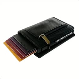 Carteira Masculina Rfid Antifurto Com Fecho Magnetico Imã Slim Compartimento Exclusivo Para Cnh Dinheiro Compacta do Futuro Completa Inteligente Mágica Porta Cartão Pop Up ML04 Federal's Store