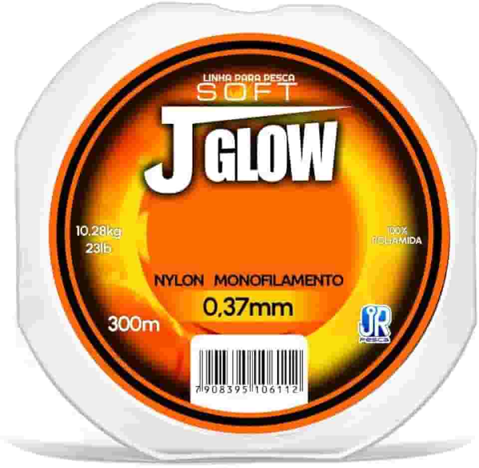 JR Pesca JGlow 300m Linha Monofilamento Laranja Alta Resistência e Visibilidade Para Pesca Esportiva