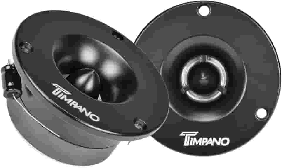 Timpano TPT-ST3 Supertweeter preto fino, 600 Watts 4 Ohm, 105 dB, bobina de voz de 2,5 cm, sistema de som de carro profissional de 3,75 polegadas (par)