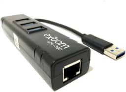 Hub USB 3.0 com 3 Portas + Adaptador USB para Lan Ethernet Gigabit Placa de Rede Externa Exbom UHL-300