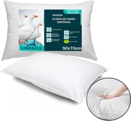 Travesseiro Fibra de Bambu Macio Toque Pluma de Ganso Alto 50x70cm