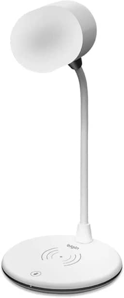 Luminária LED de Mesa 3 em 1 2700-6500k Elgin Com carregador Sem Fio e Caixa de Som Bluetooth Branca