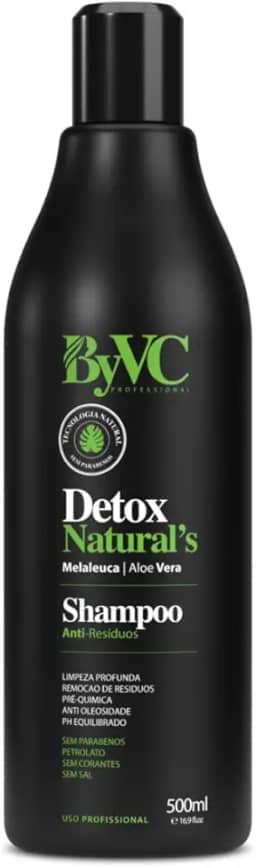 Shampoo Detox Antirresíduos ByVC 500ml – Limpeza Profunda, Controle de Oleosidade e Ação Refrescante com Aloe Vera e Melaleuca