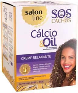 Salon Line, Creme Relaxante, Guanidina Calcio & Oil, O Kit contém 215g, 30ml, 50ml e 54ml