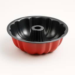 Forma Assadeira de Furo Central 24 cm Antiaderente para Bolo e Pudim Aço Resistente